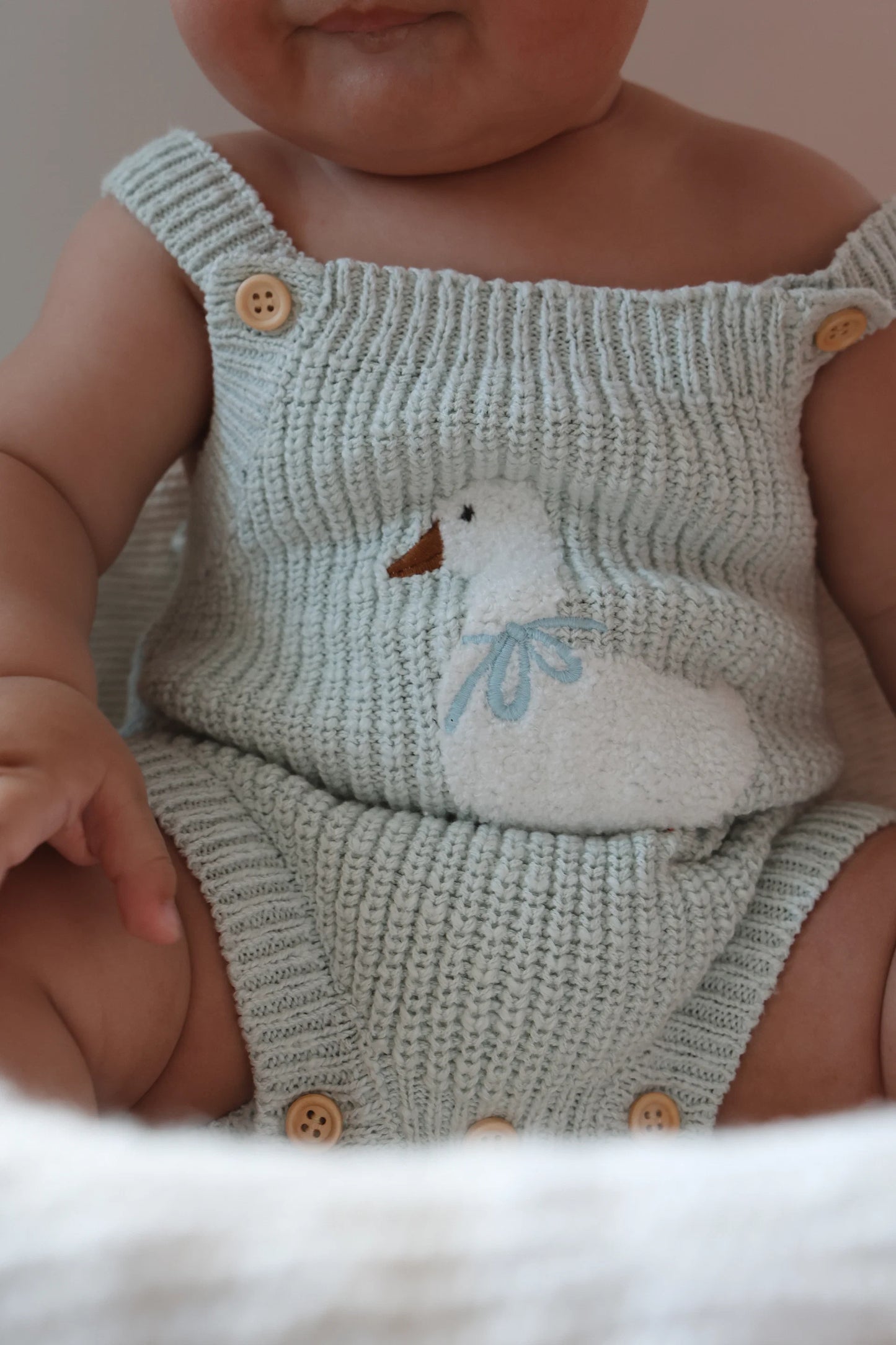 Goose Singlet Knit Romper - Periwinkle Blue