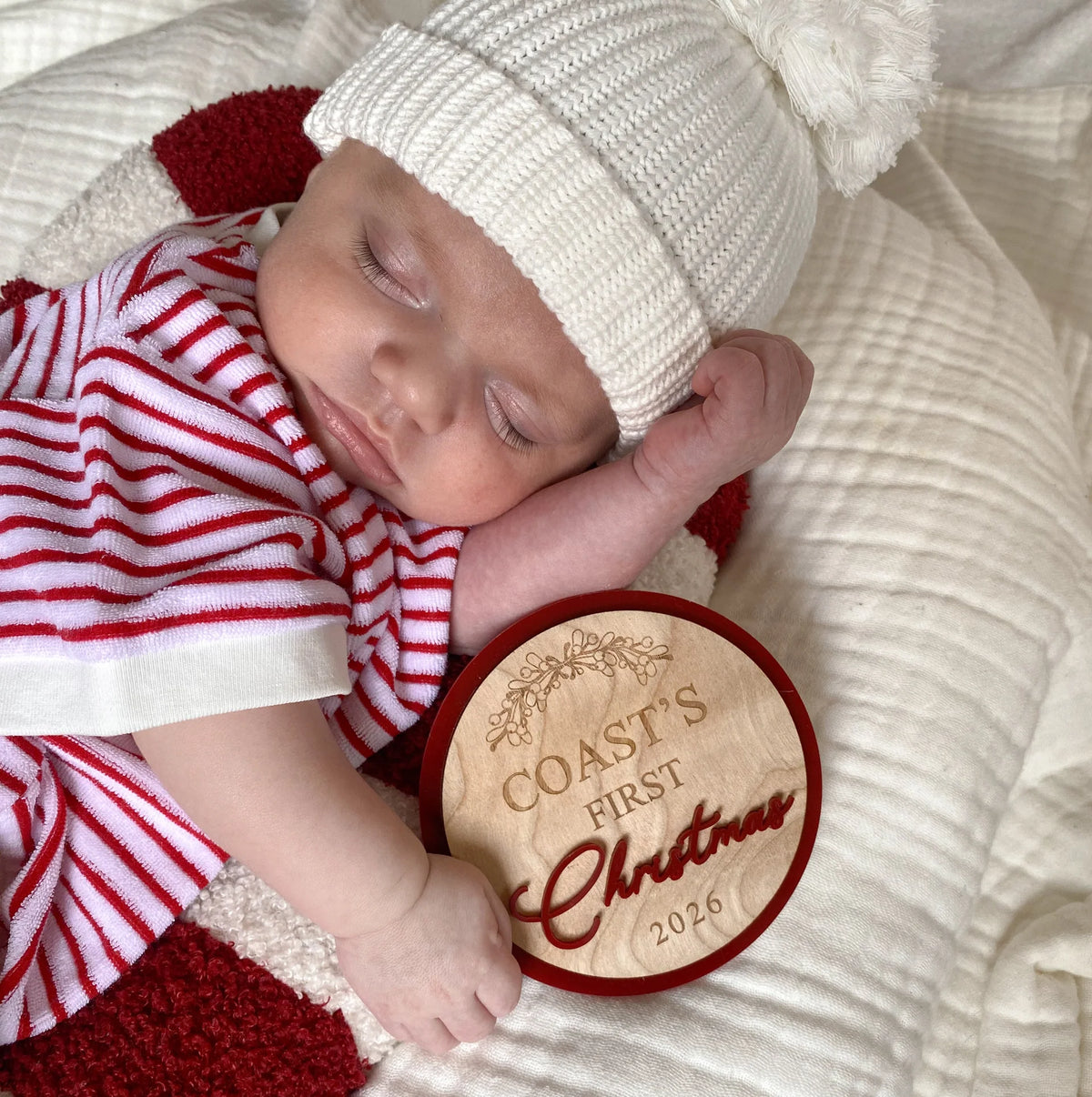 Stripe Terry Slouch Romper - Cherry