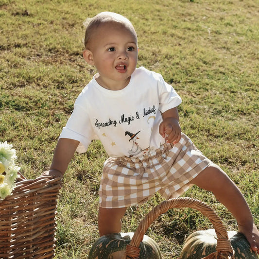 Kids Toffee Gingham Shorts