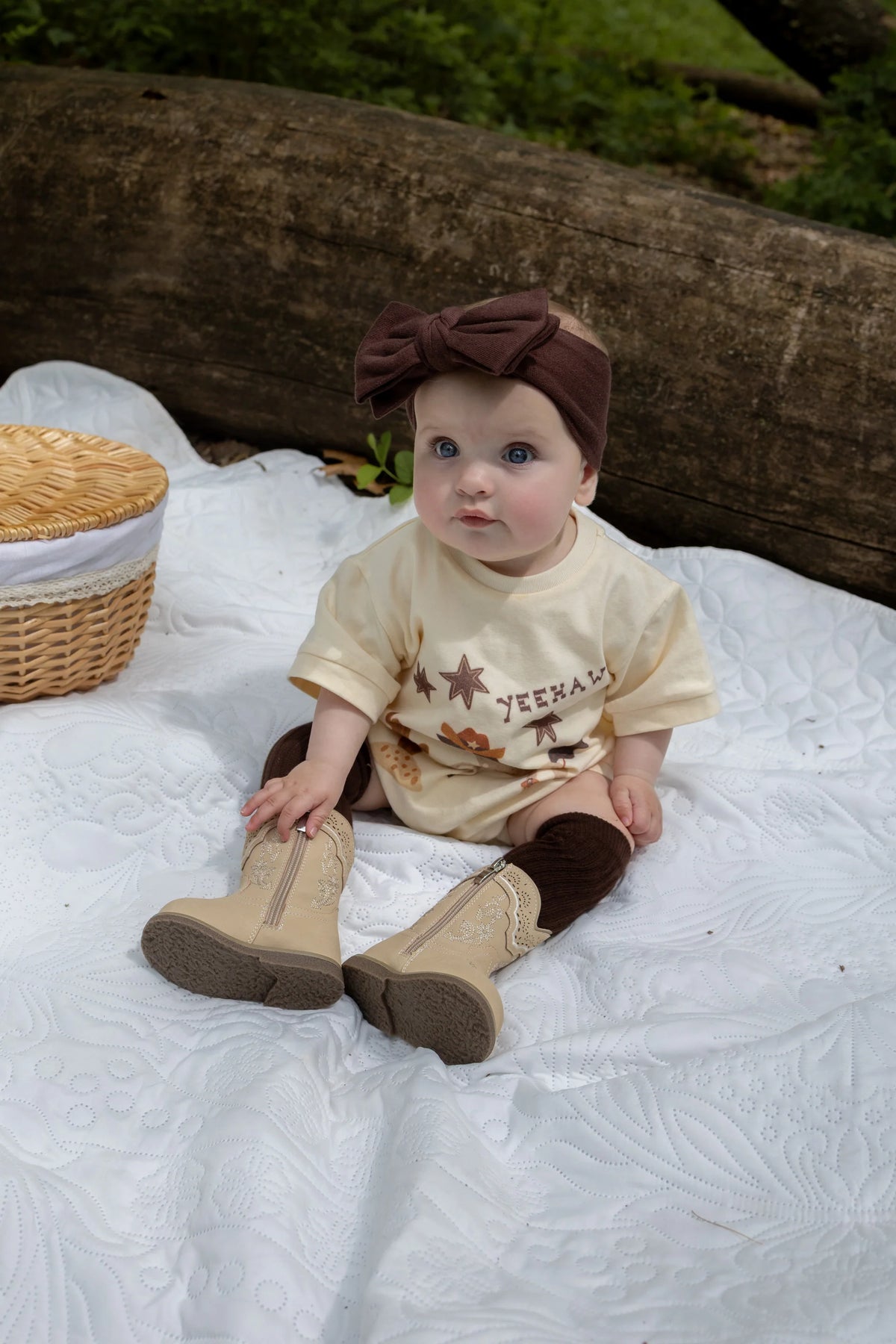 'Yeehaw' Slouch Romper - Buttermilk