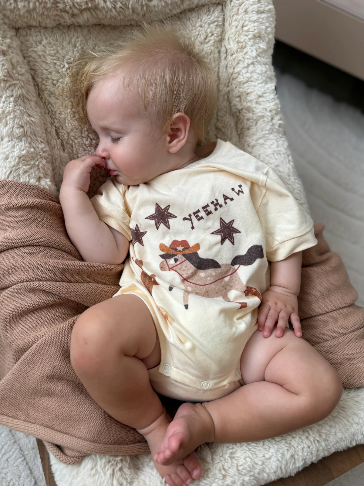 'Yeehaw' Slouch Romper - Buttermilk