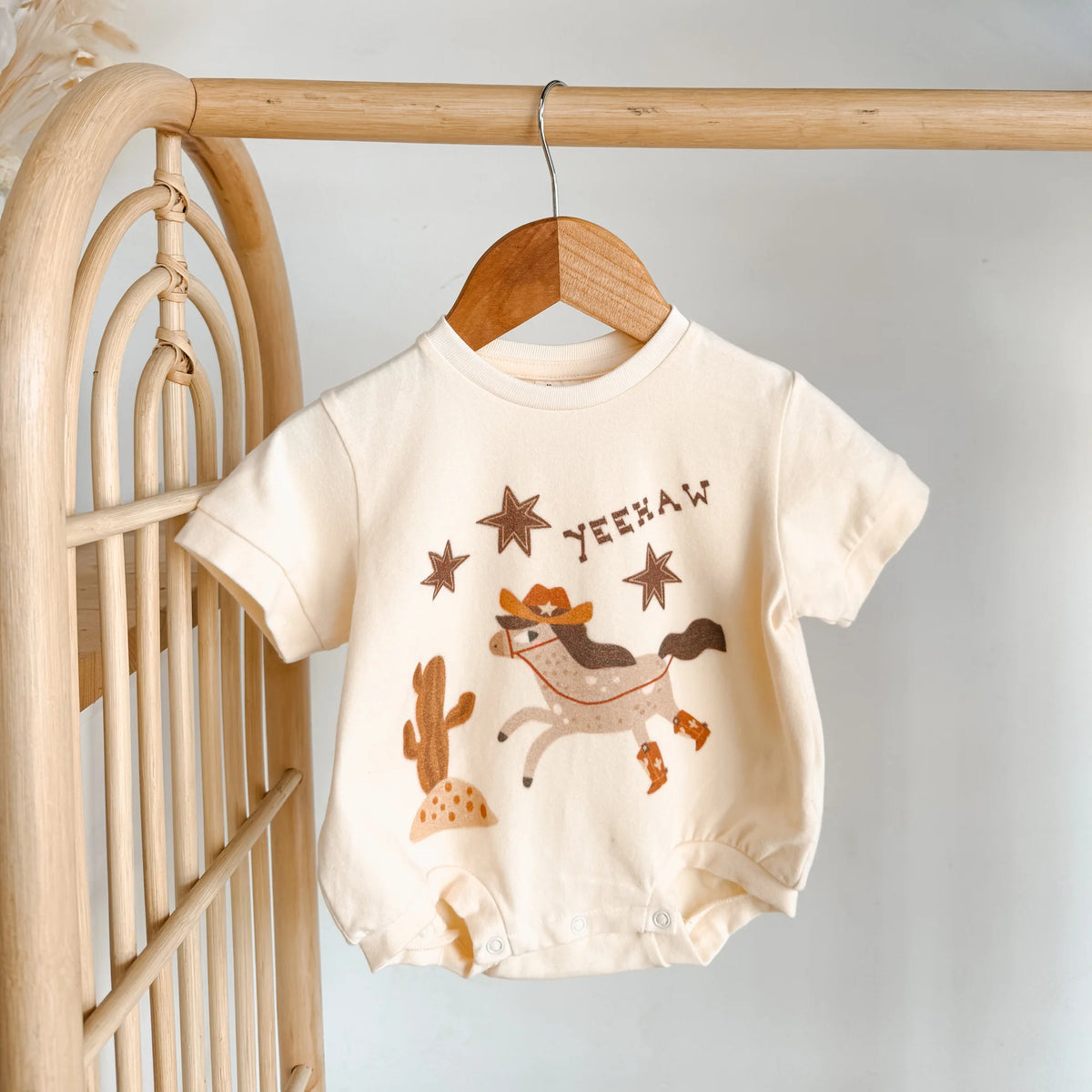 'Yeehaw' Slouch Romper - Buttermilk