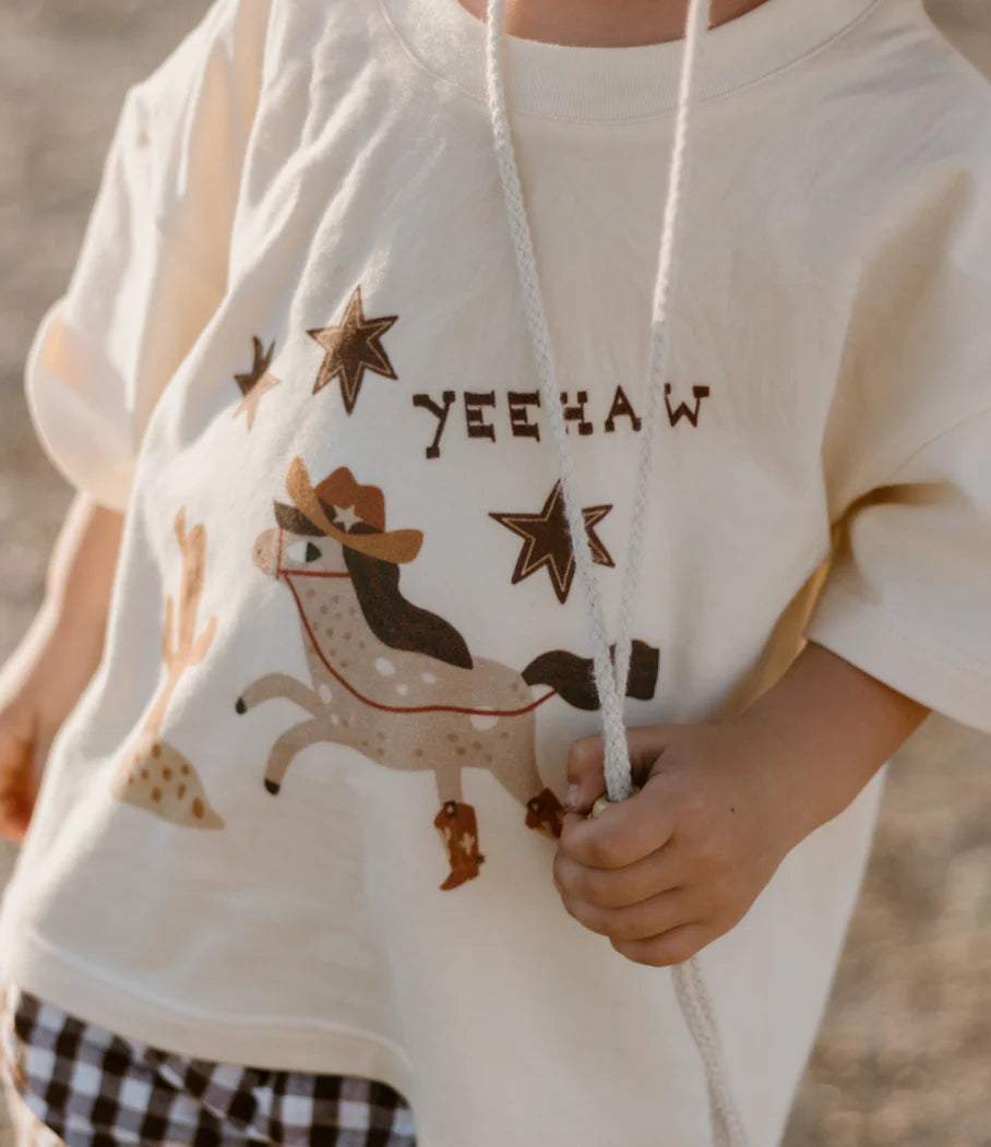 'Yeehaw' Slouch Tee - Buttermilk