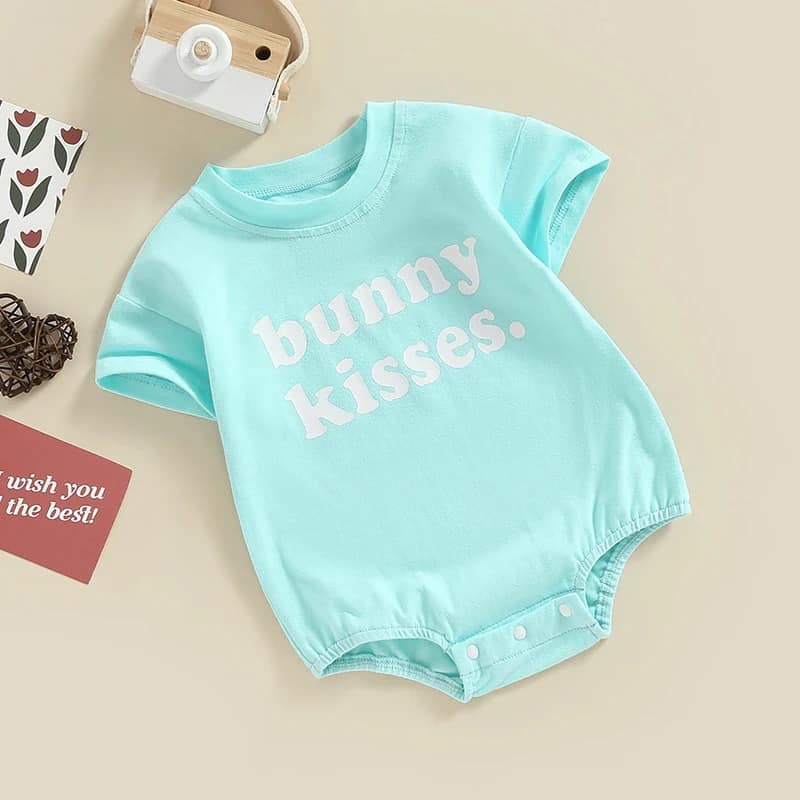 Bunny Kisses Onesie - Pink & Blue