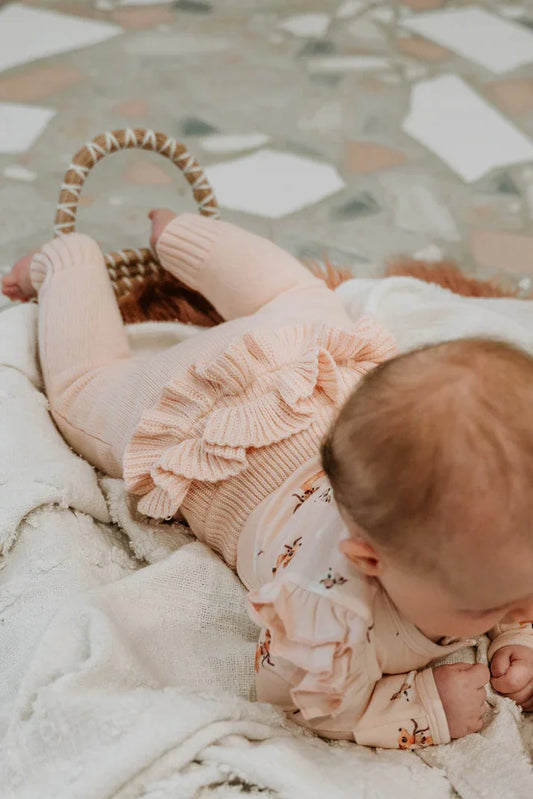 Sweet Child of Mine - Frilly Knit leggings - Blush