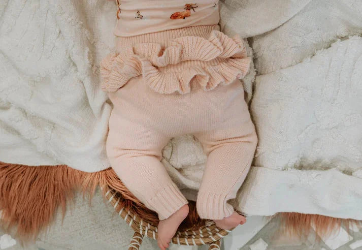 Sweet Child of Mine - Frilly Knit leggings - Blush