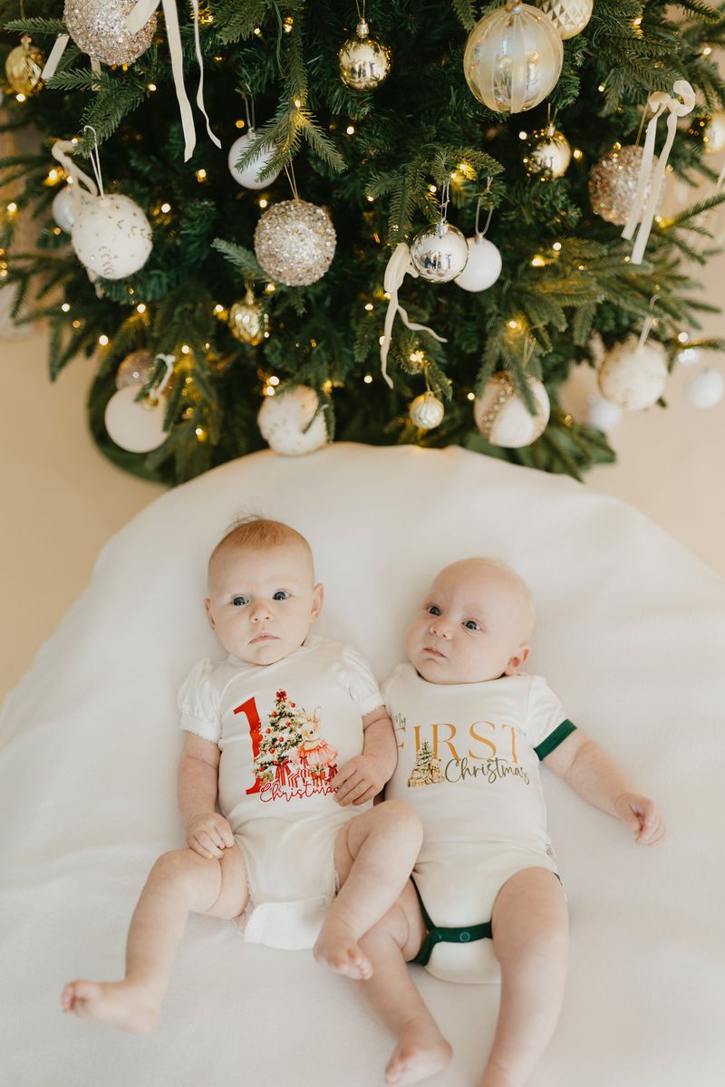 My First Christmas Pink Bamboo Bodysuit