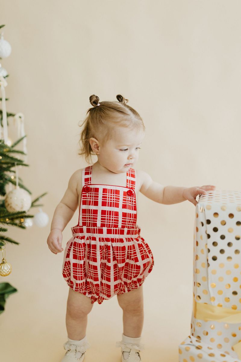 Blushberry Check Romper