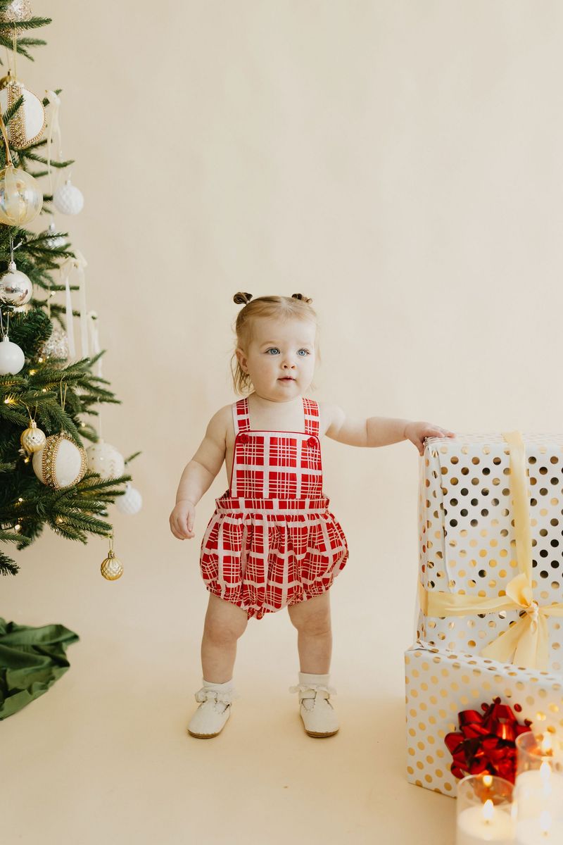 Blushberry Check Romper