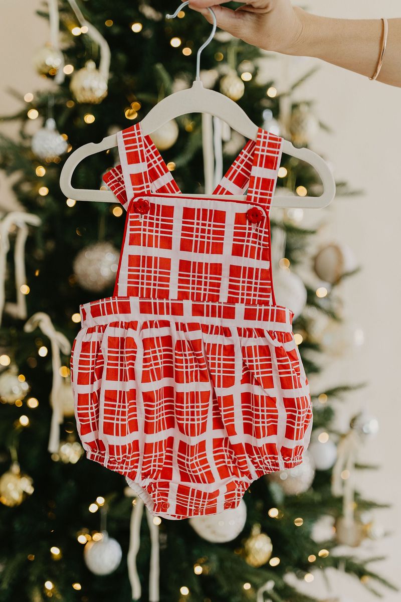 Blushberry Check Romper