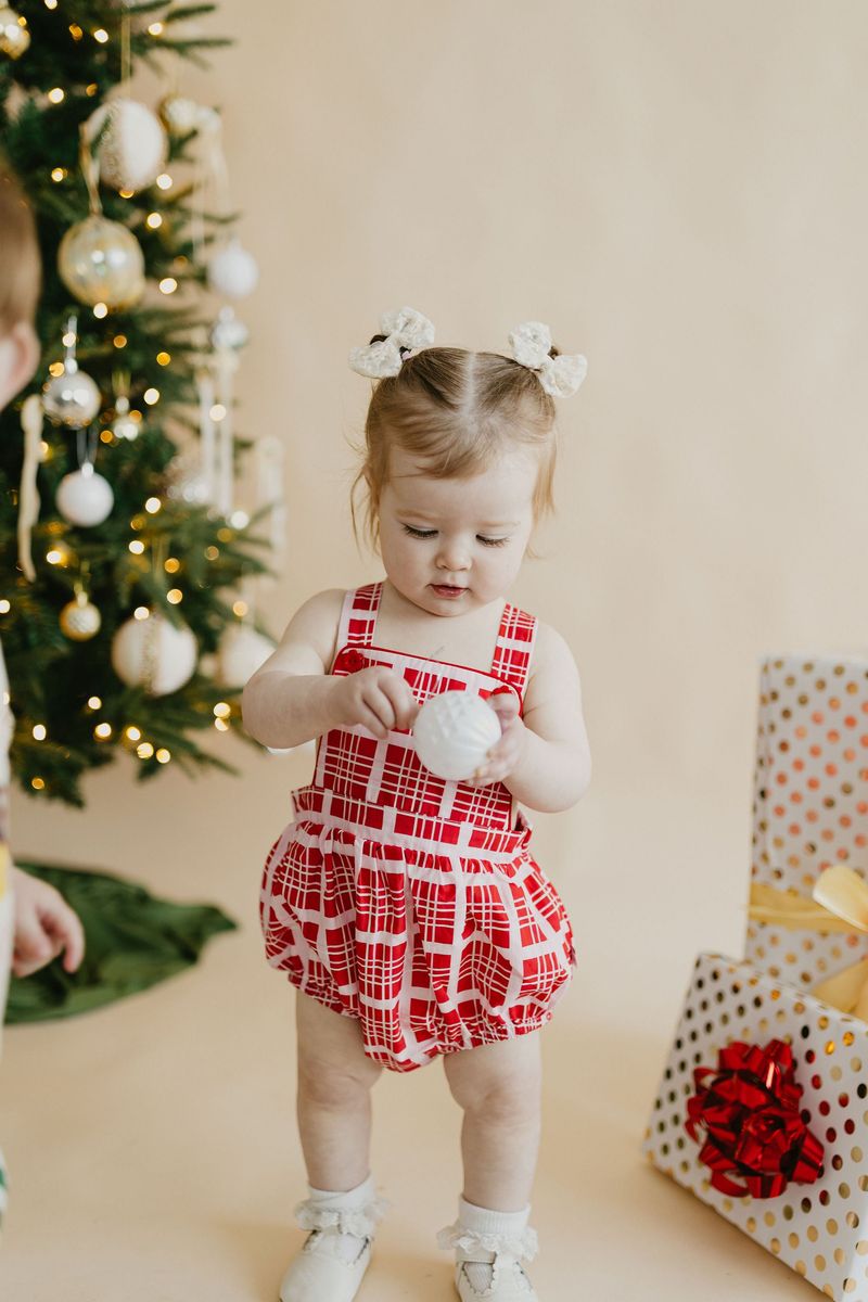 Blushberry Check Romper
