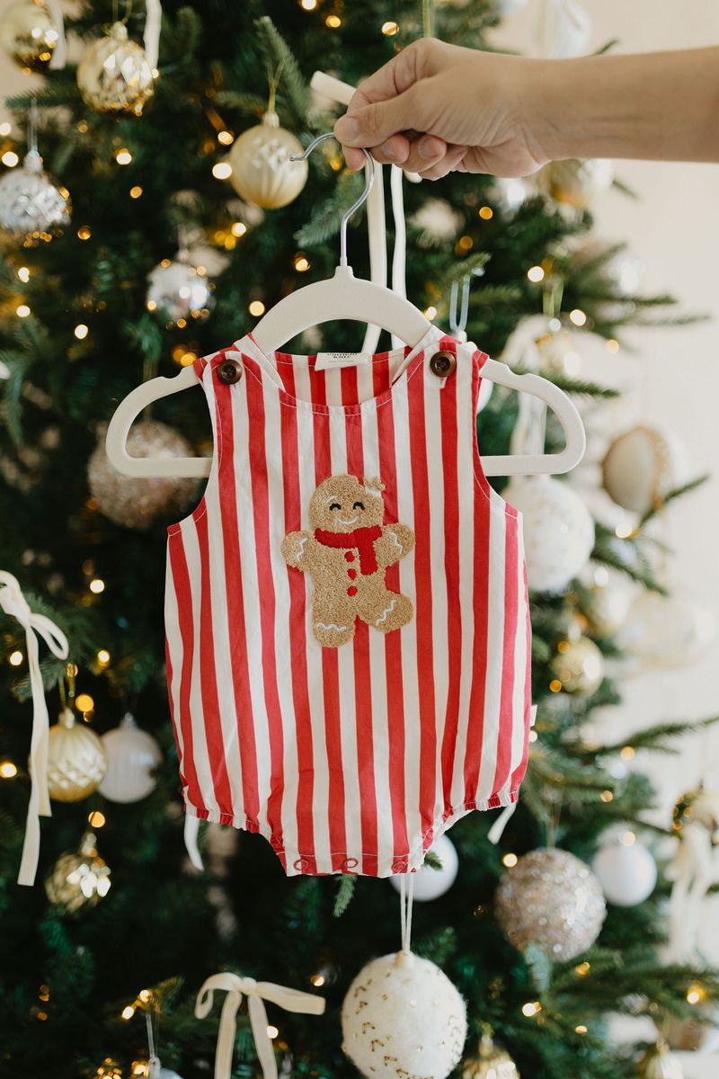 Gingerbread Stripe Romper