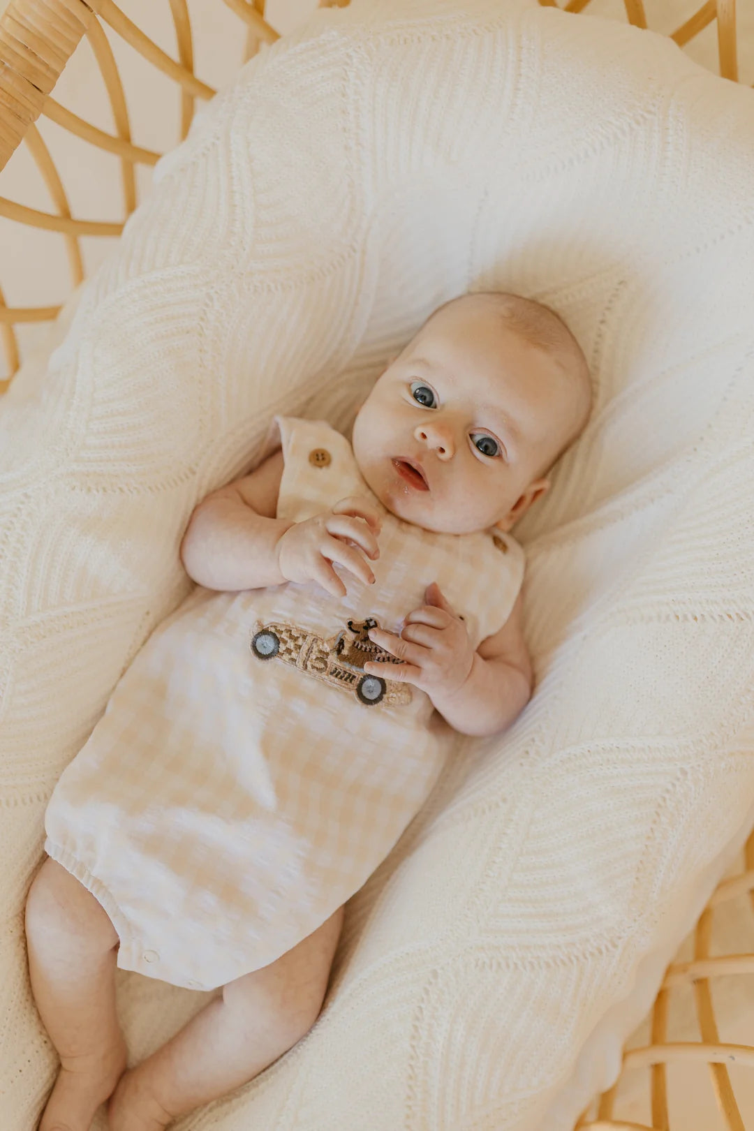 Little Racer Gingham Romper