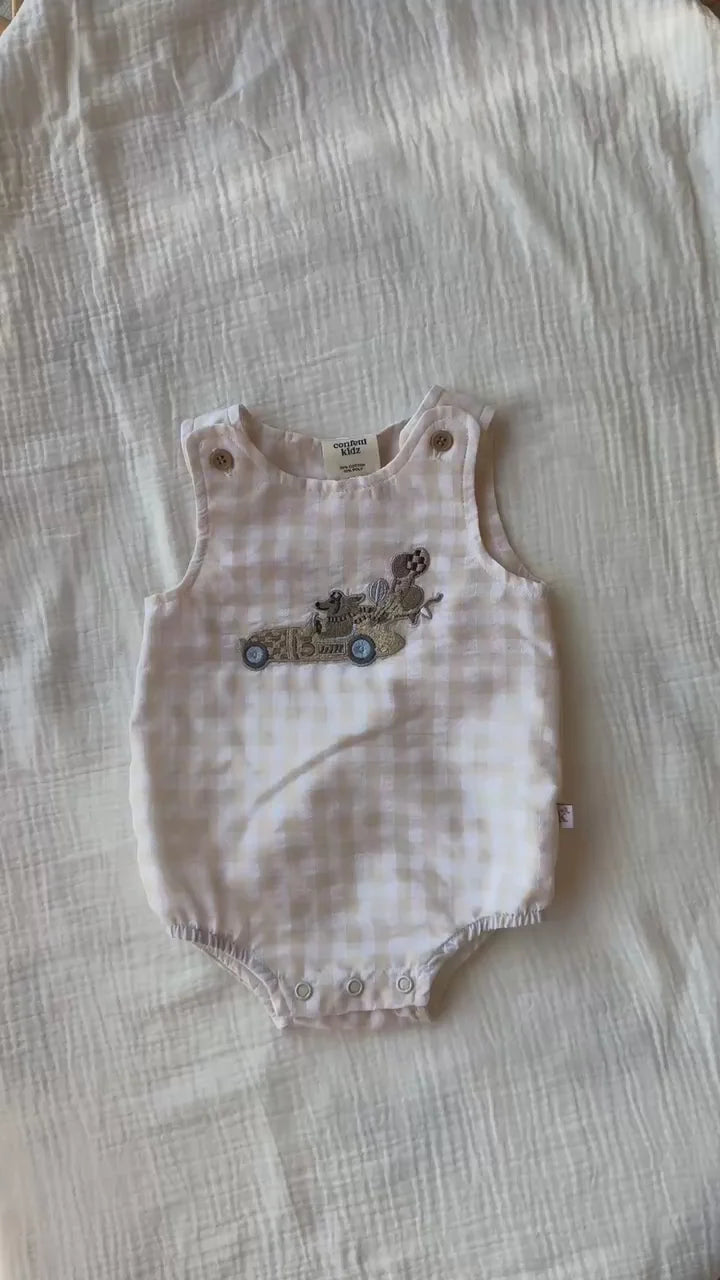 Little Racer Gingham Romper