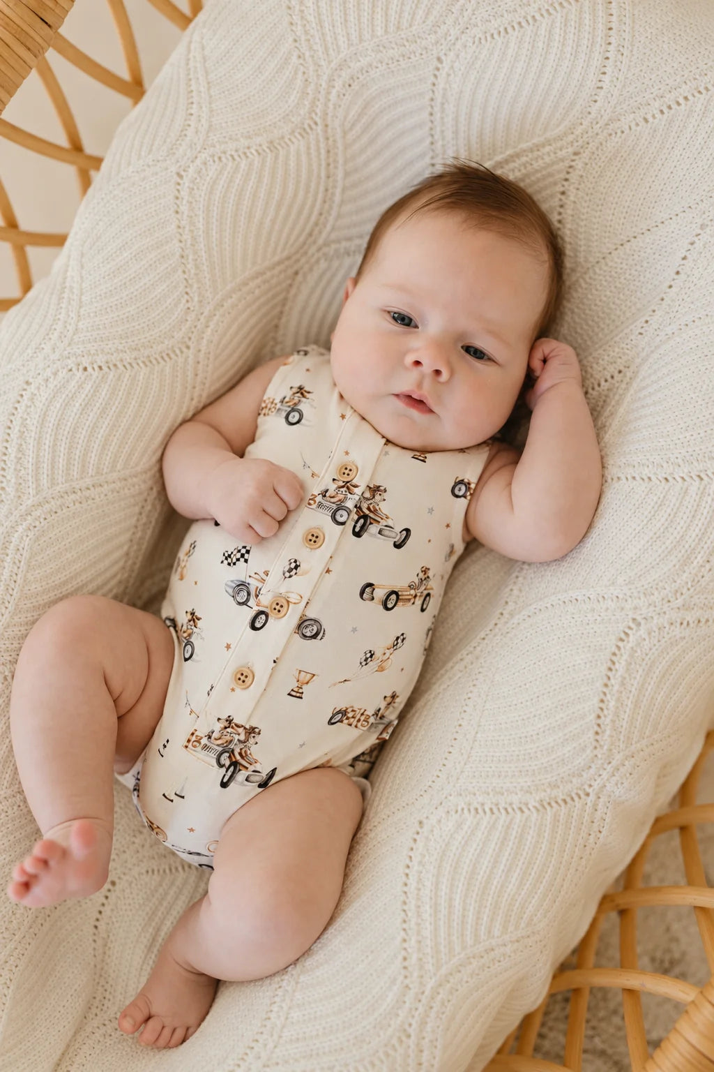 Pup Racer | Button-up Romper
