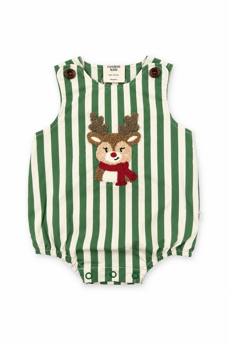 Rudolph Stripe Romper