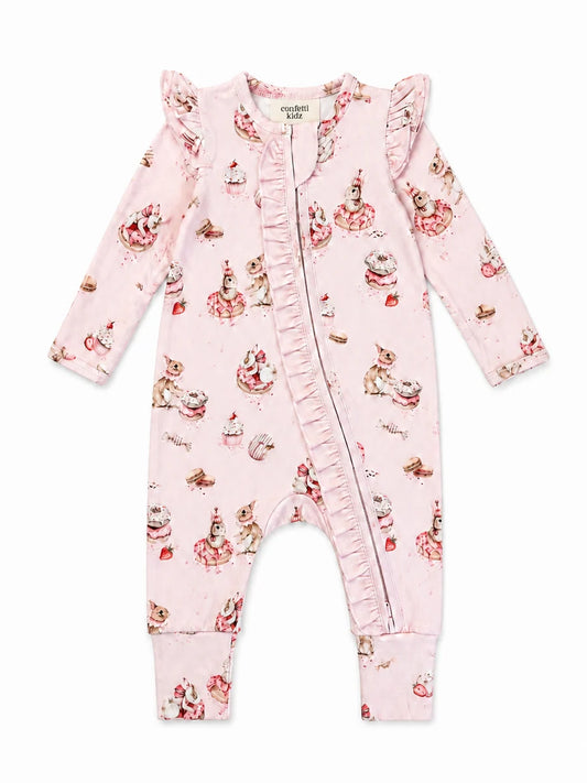 Sugar Bunnies | Bamboo Zipsuit