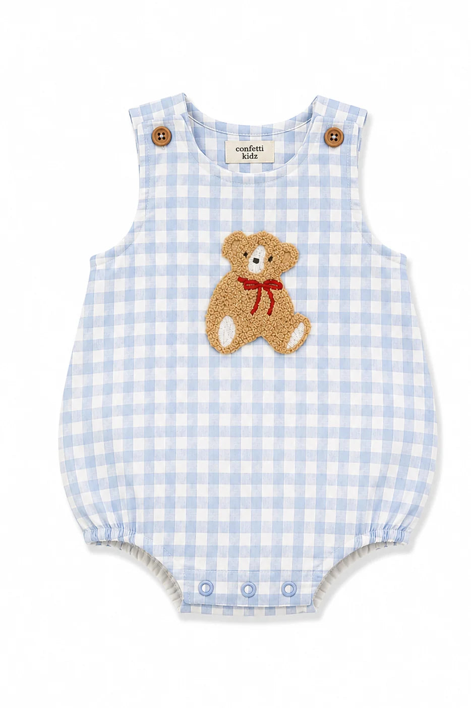 Teddy Gingham Romper