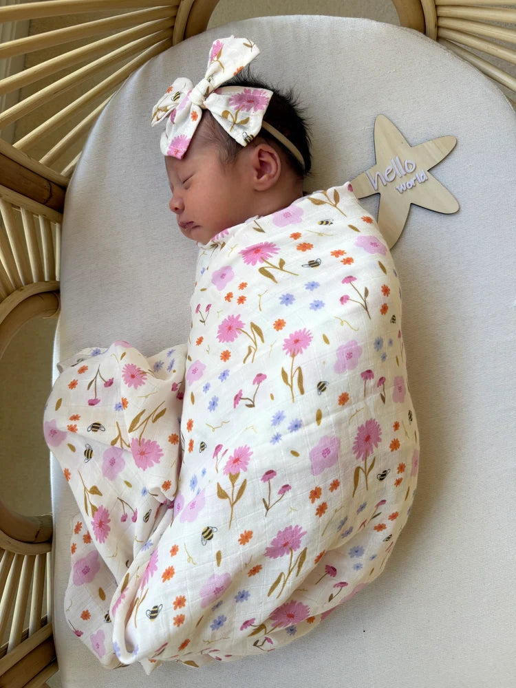 Spring Posy 🌼 Baby Muslin Swaddle