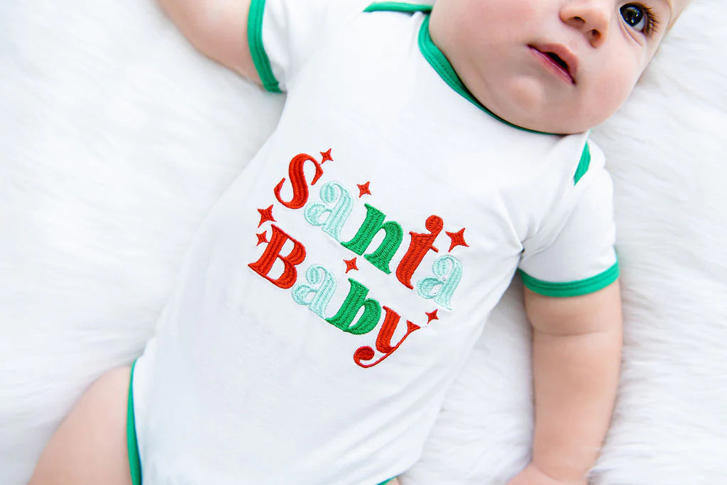 Sweet Child of Mine - Santa Baby embroidered organic bodysuit