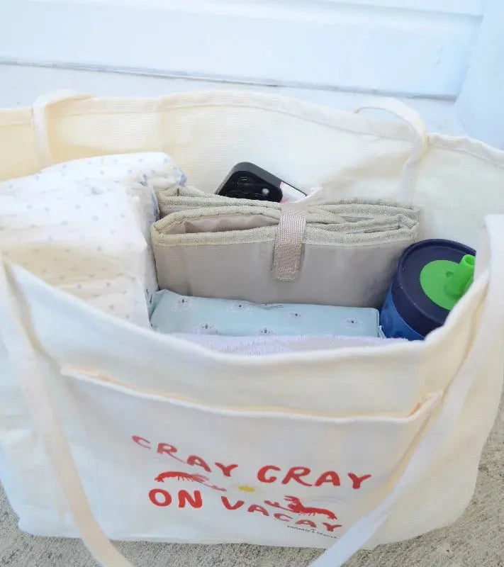 Cray Cray on Vacay | Oversized Lobster/Crayfish Beach Bag Beige