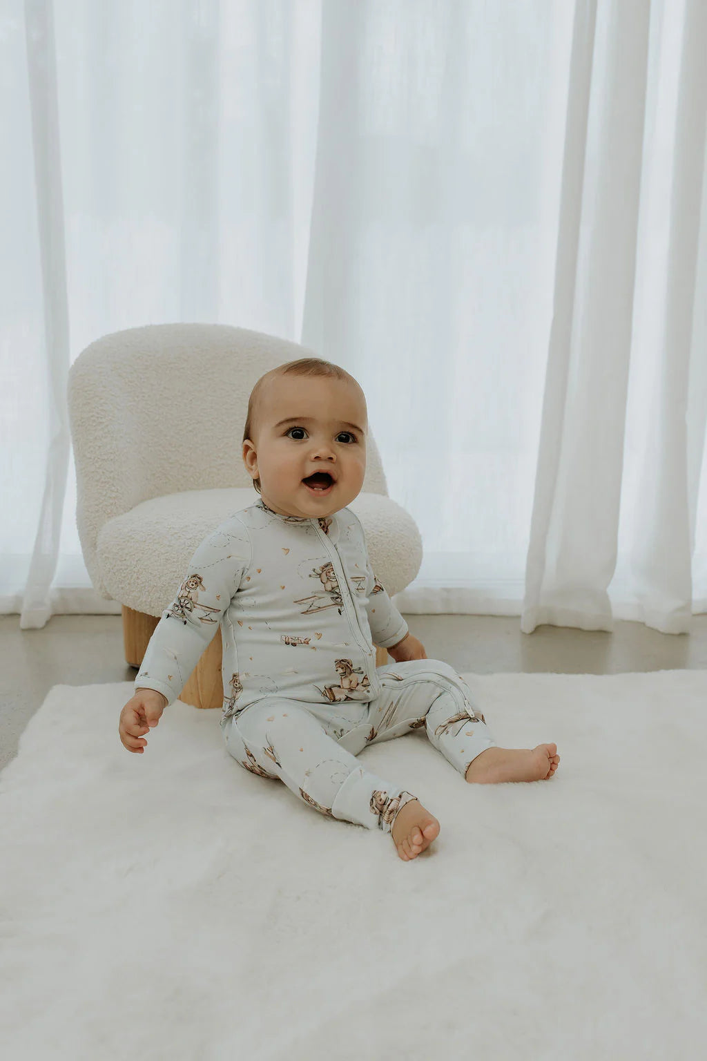 Aviator Teddy - Bamboo Zipsuit