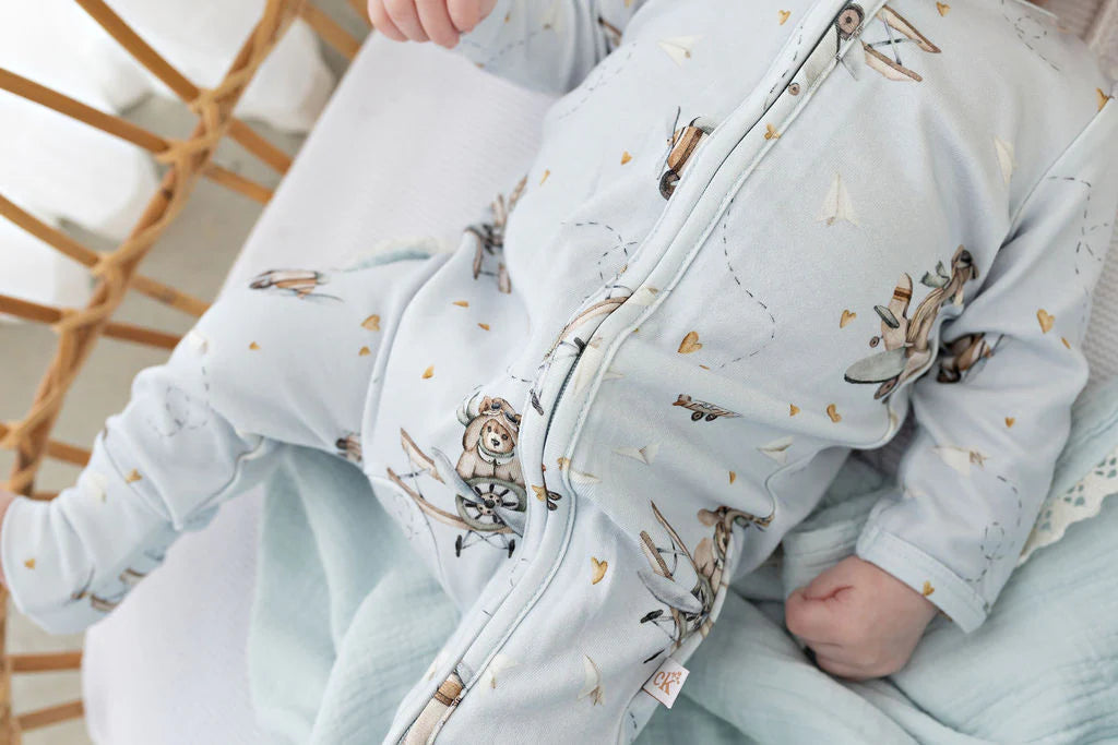 Aviator Teddy - Bamboo Zipsuit