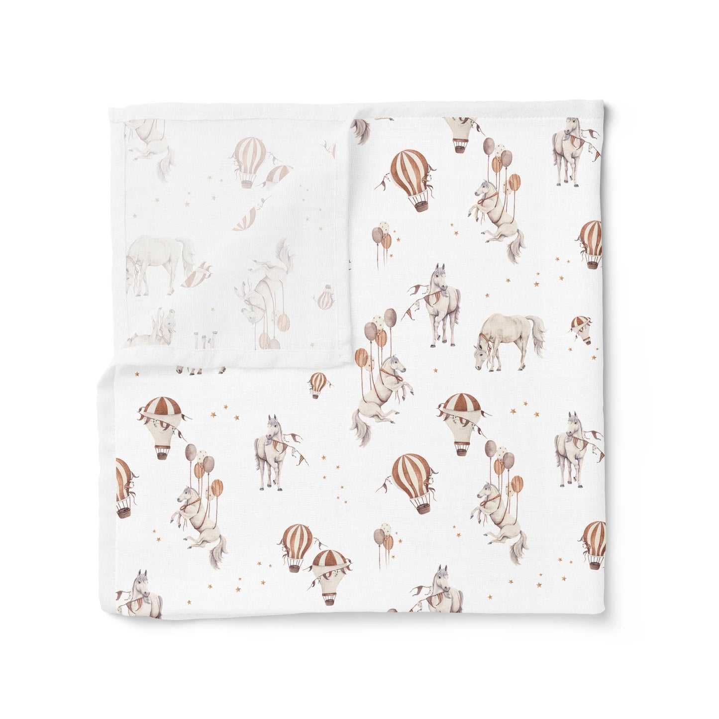 Organic Muslin Swaddle Sky Stallions