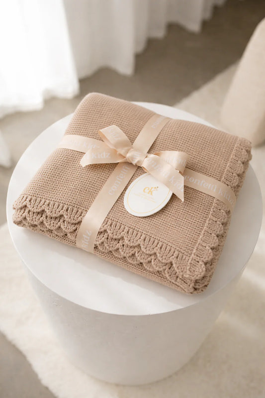 Heirloom Knit Blanket | Fawn Speckle
