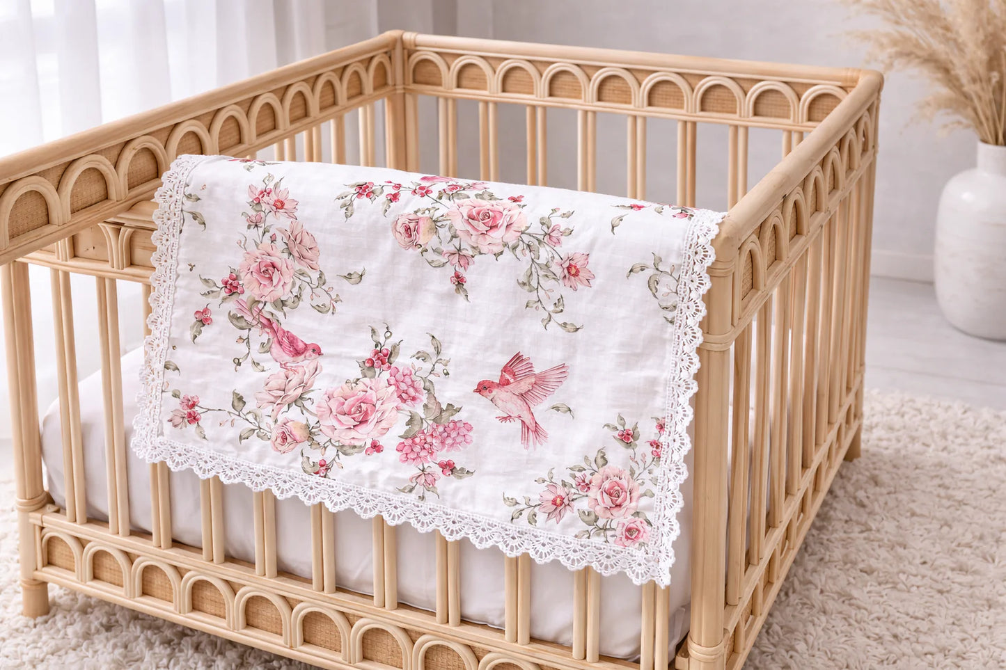 Lilac Butterflies | Muslin Blanket