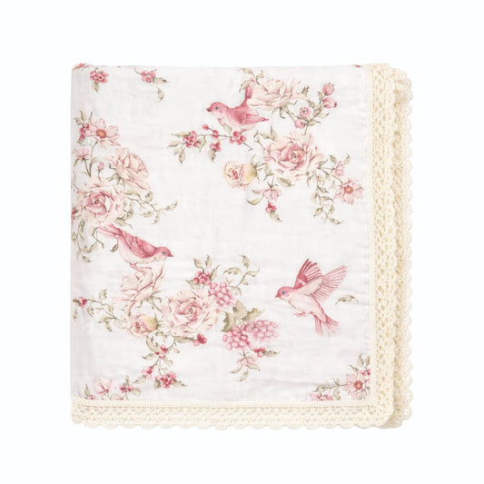Lilac Butterflies | Muslin Blanket
