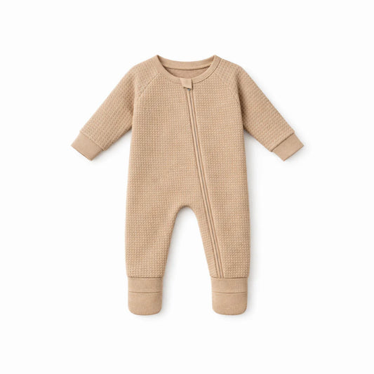 Fawn Waffle Zipsuit
