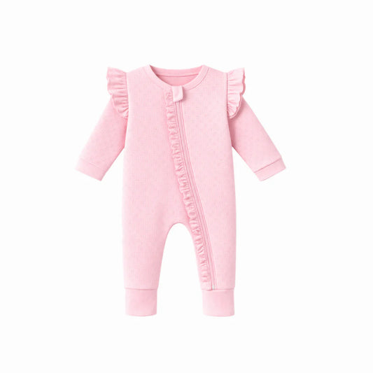 Candy Pink Pointelle Zipsuit