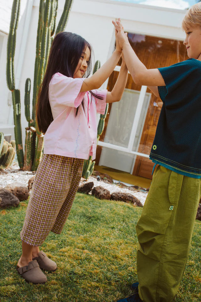 Frankie Long Short Lime Check