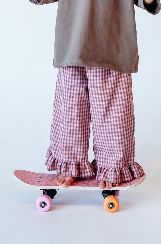 Brown & Pink Gingham Pants