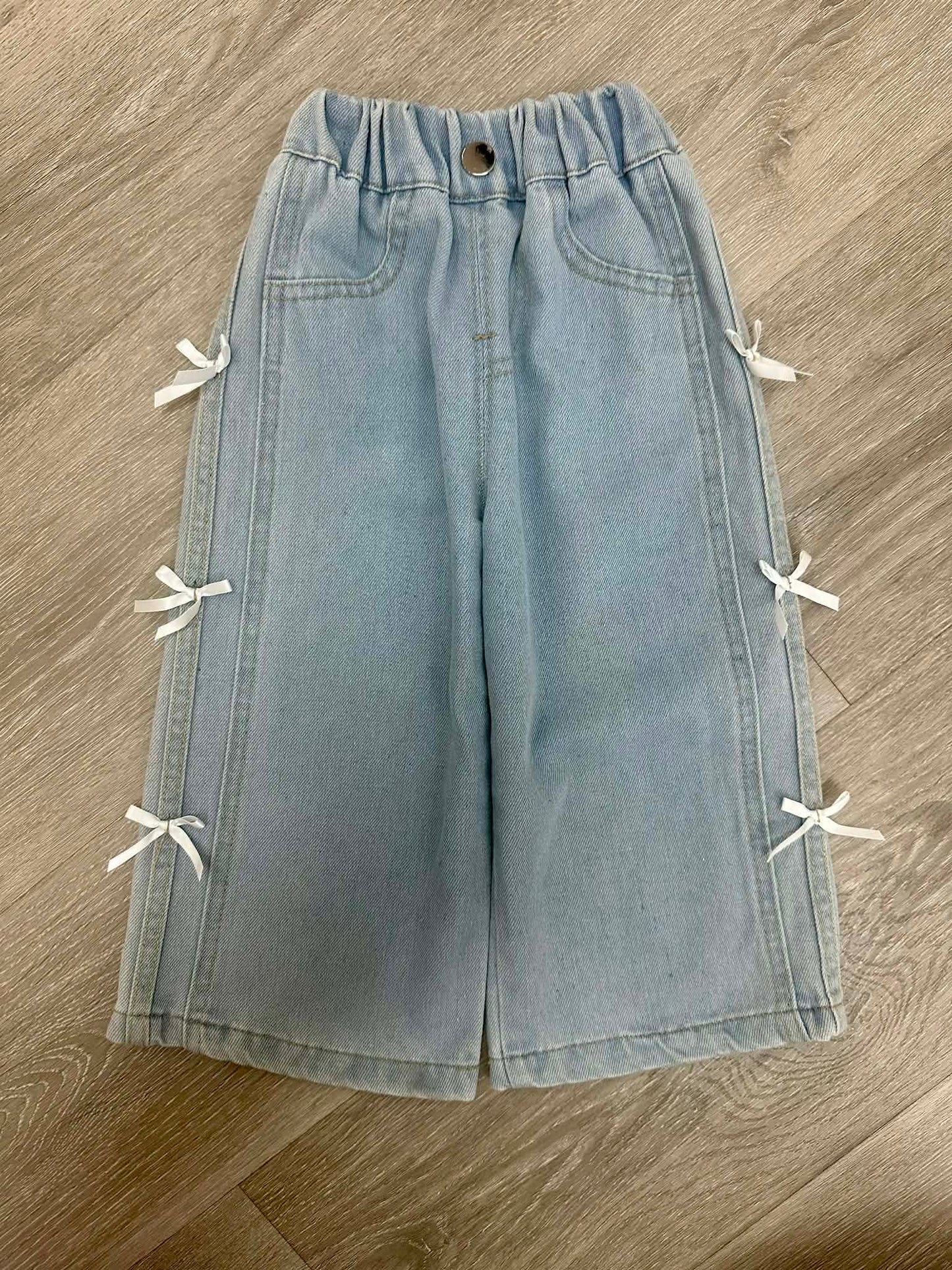 Denim Bow Jeans - Light Denim