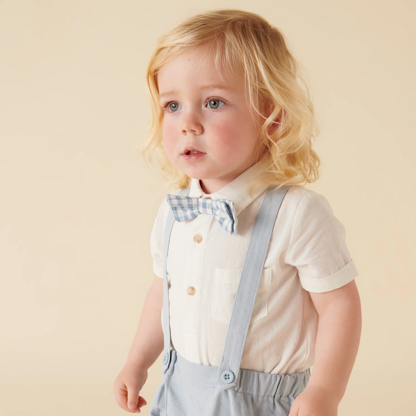 Designer Kidz - Archie S/S Romper - Ivory