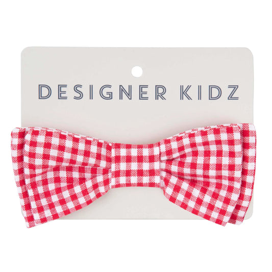 Designer Kidz -  Jackson Gingham Bow Tie - Red