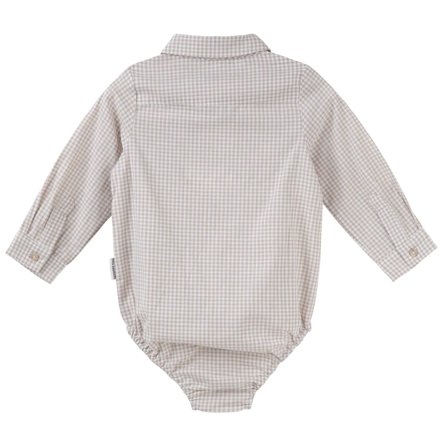 Designer Kidz - Oliver L/S Gingham Romper - Oat