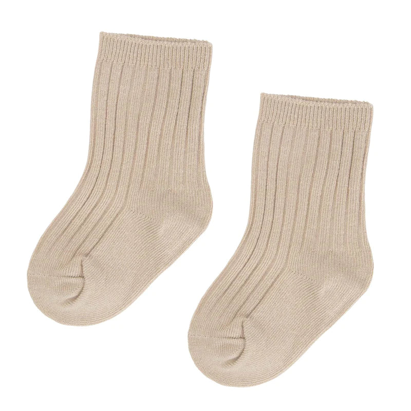 Designer Kidz - Rib Crew Socks - Latte