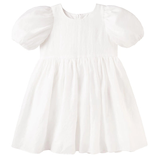 Noa Puff Sleeve Bow Back Dress - Ivory