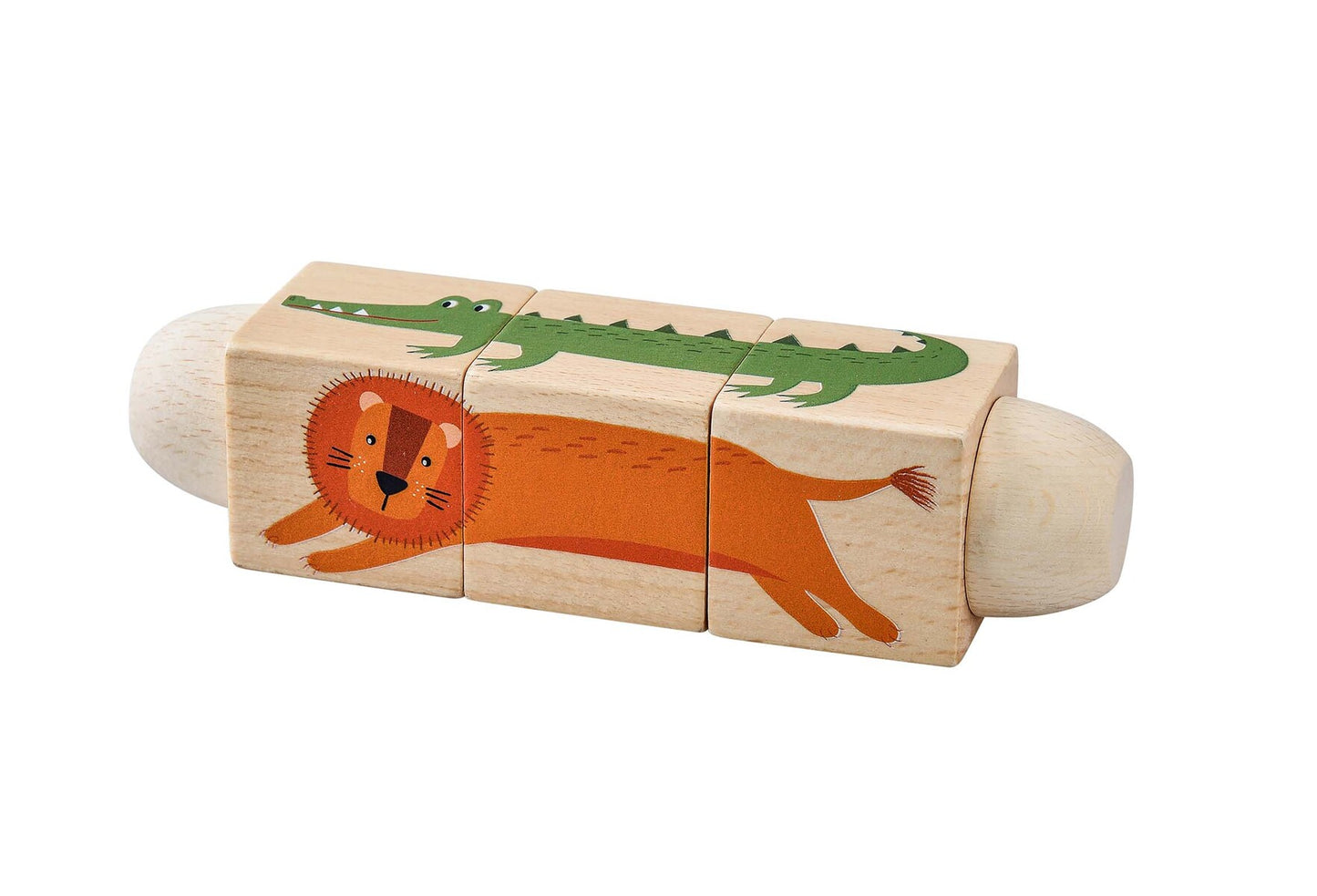 ELEGANTER WOODEN TWIST PUZZLE BLOCK JUNGLE ANIMAL