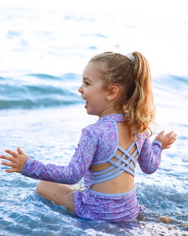 Ava Open Back Girls Swimwear