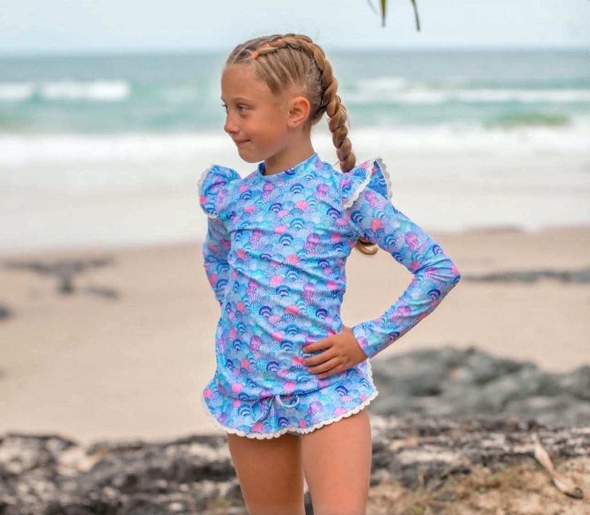 Mermaid Shell 2 pc rashie & bikini set