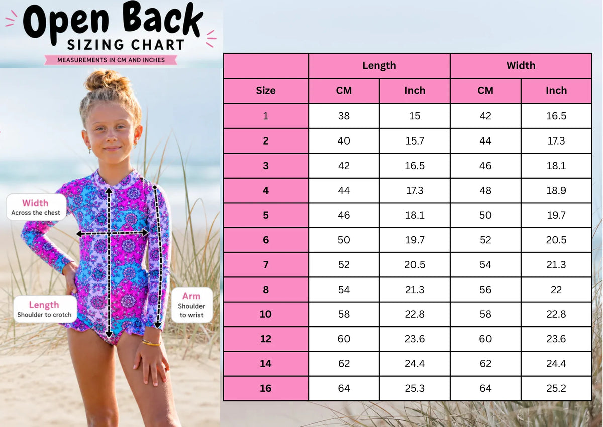 Rylee Open Back Girls Swimwear