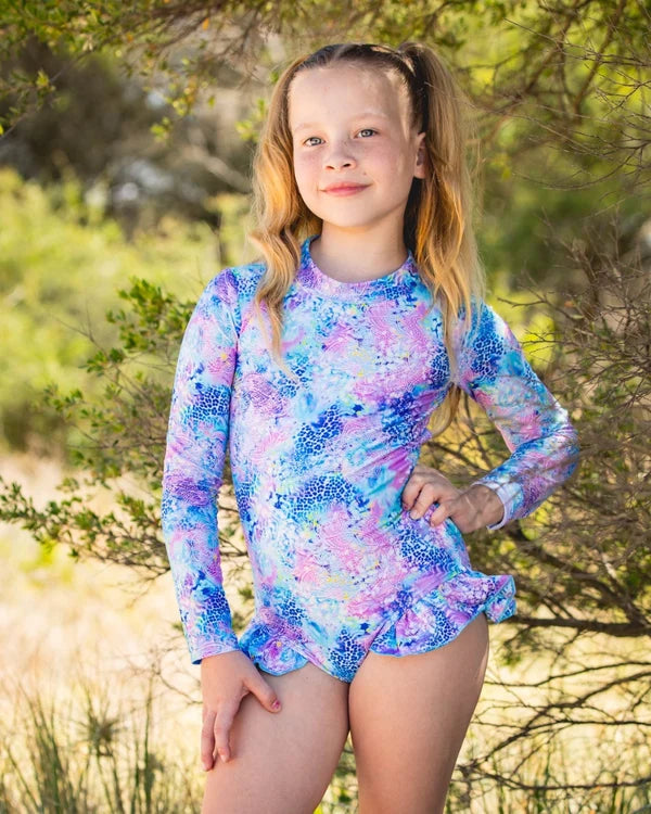 Marli Blue Open Back Girls Swimwear