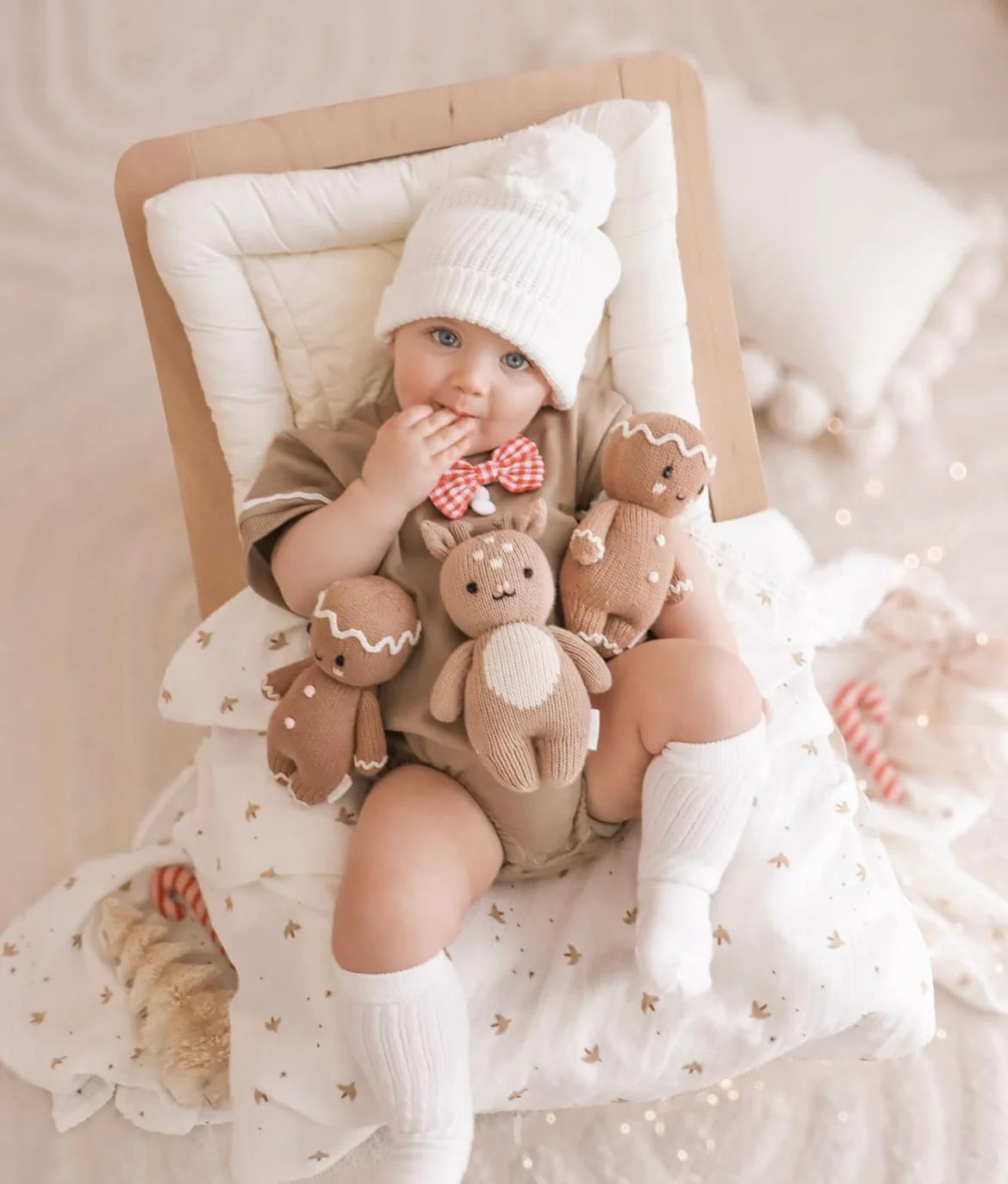Gingerbread Short Sleeve Bubble Romper