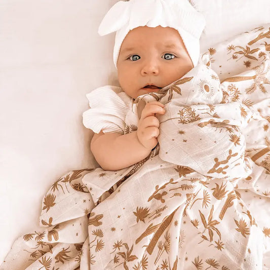 Fox & Fallow - Desert Palms Organic Muslin Wrap Swaddle