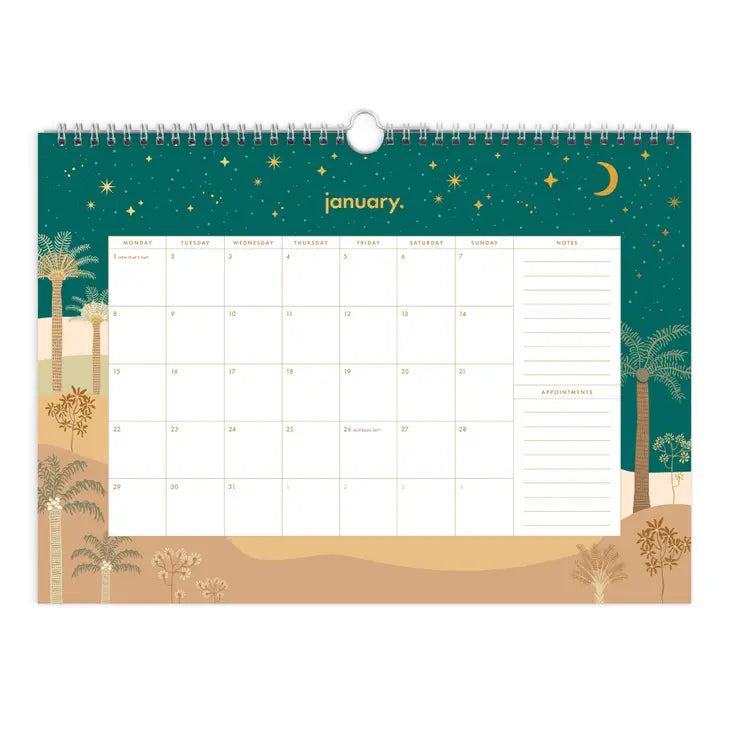 Fox & Fallow - 2024 Desert Palms Wall Calendar