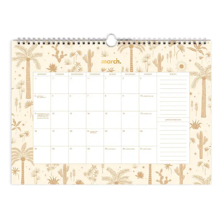 Fox & Fallow - 2024 Desert Palms Wall Calendar